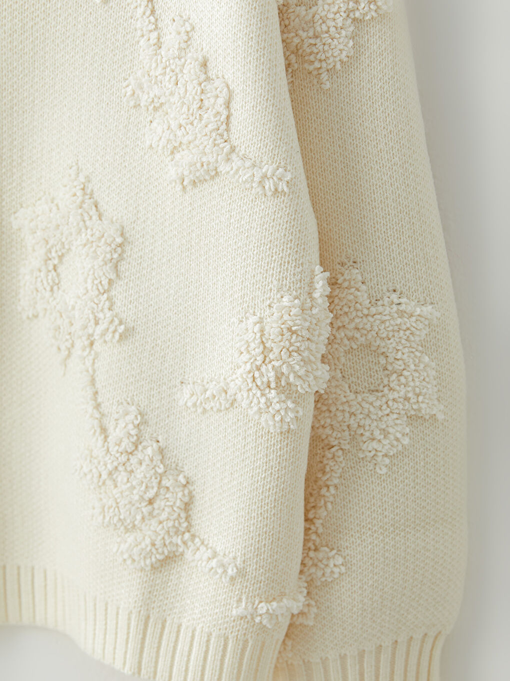 Crew Neck Printed Long Sleeve Women's Tricot Sweater-6