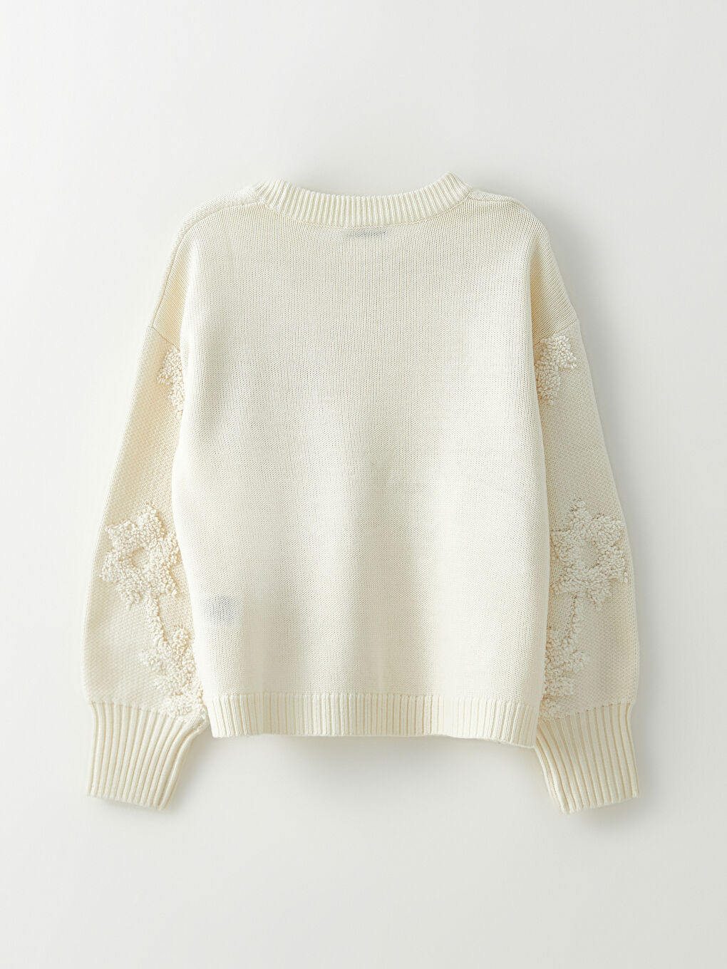 Crew Neck Printed Long Sleeve Women's Tricot Sweater-7