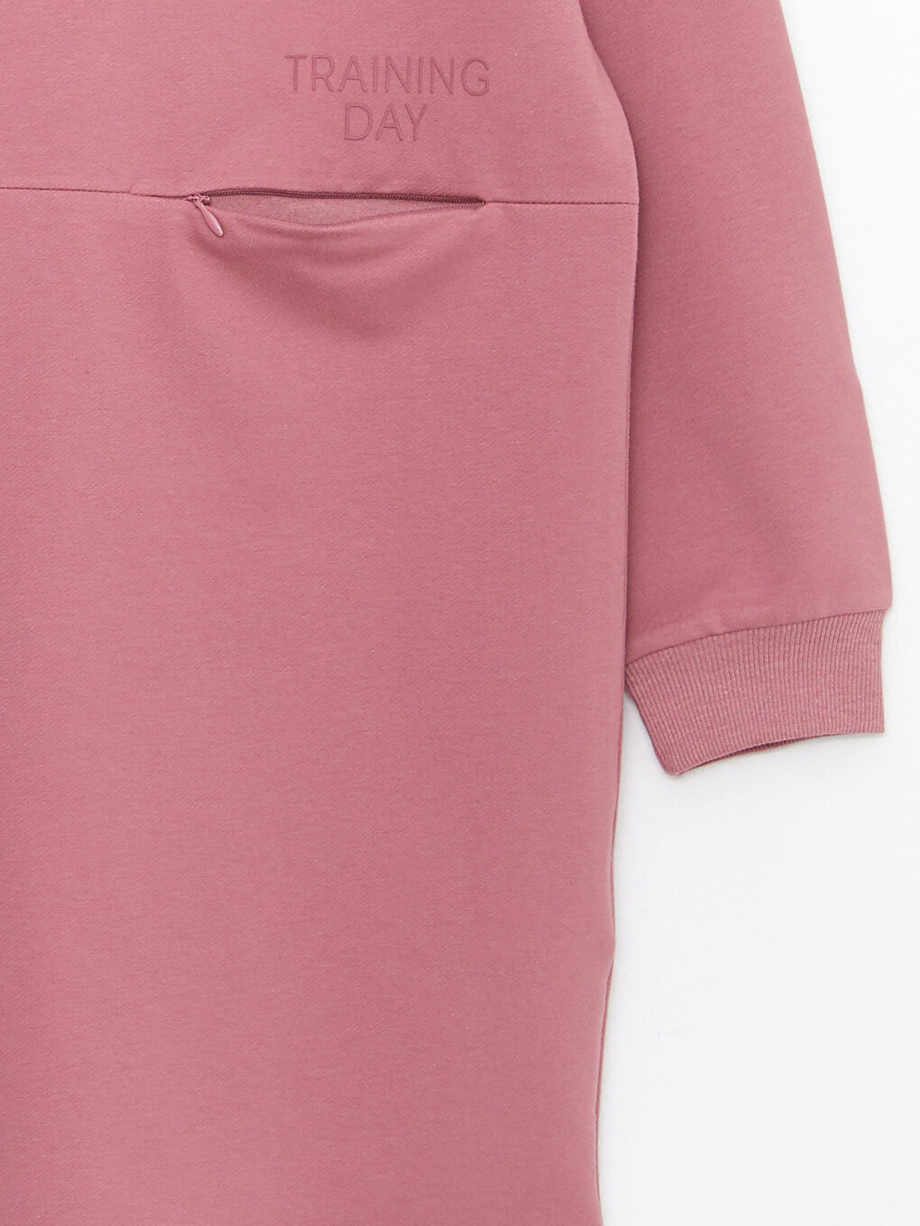 LCW Modest Mat Pembe Kapüşonlu Baskılı Uzun Kollu Kadın Sweatshirt Tunik - 7