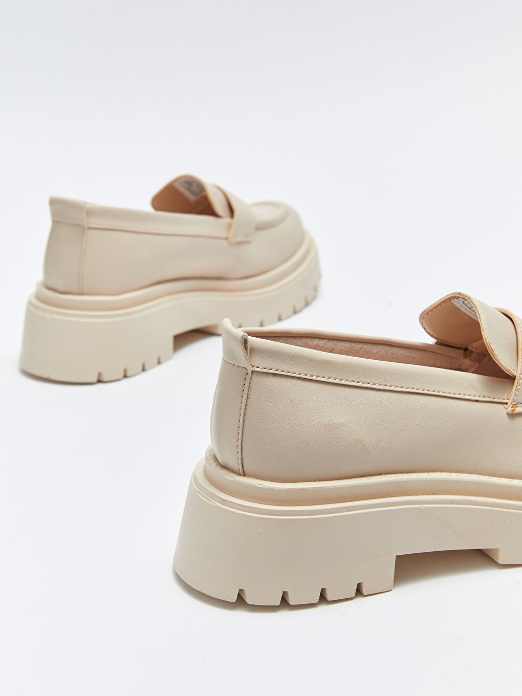 Leather Look Thick Sole Women's Classic Shoes-4