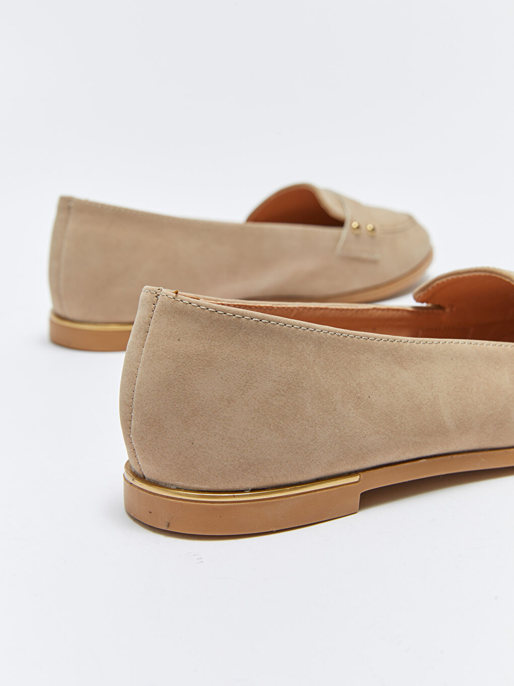 Kahverengi Süet Görünümlü Kadın Babet-4