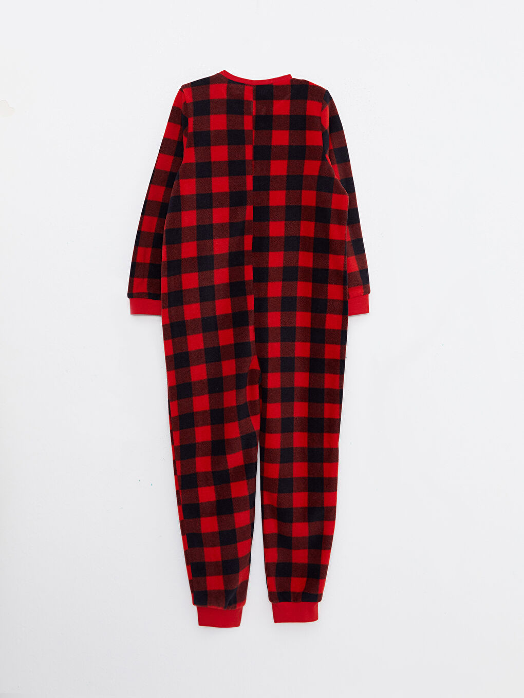 LCW Kids Crew Neck Plaid Long Sleeve Fleece Girls Overalls -W2DJ36Z4-LTP