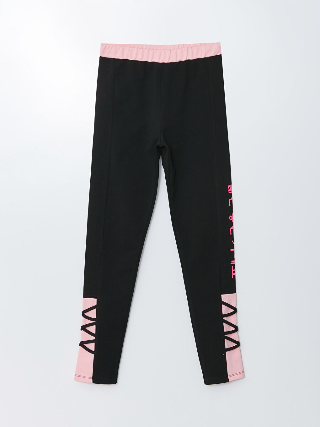 Siyah Bisiklet Yaka Baskılı Uzun Kollu Kız Çocuk Sweatshirt ve Tayt-2