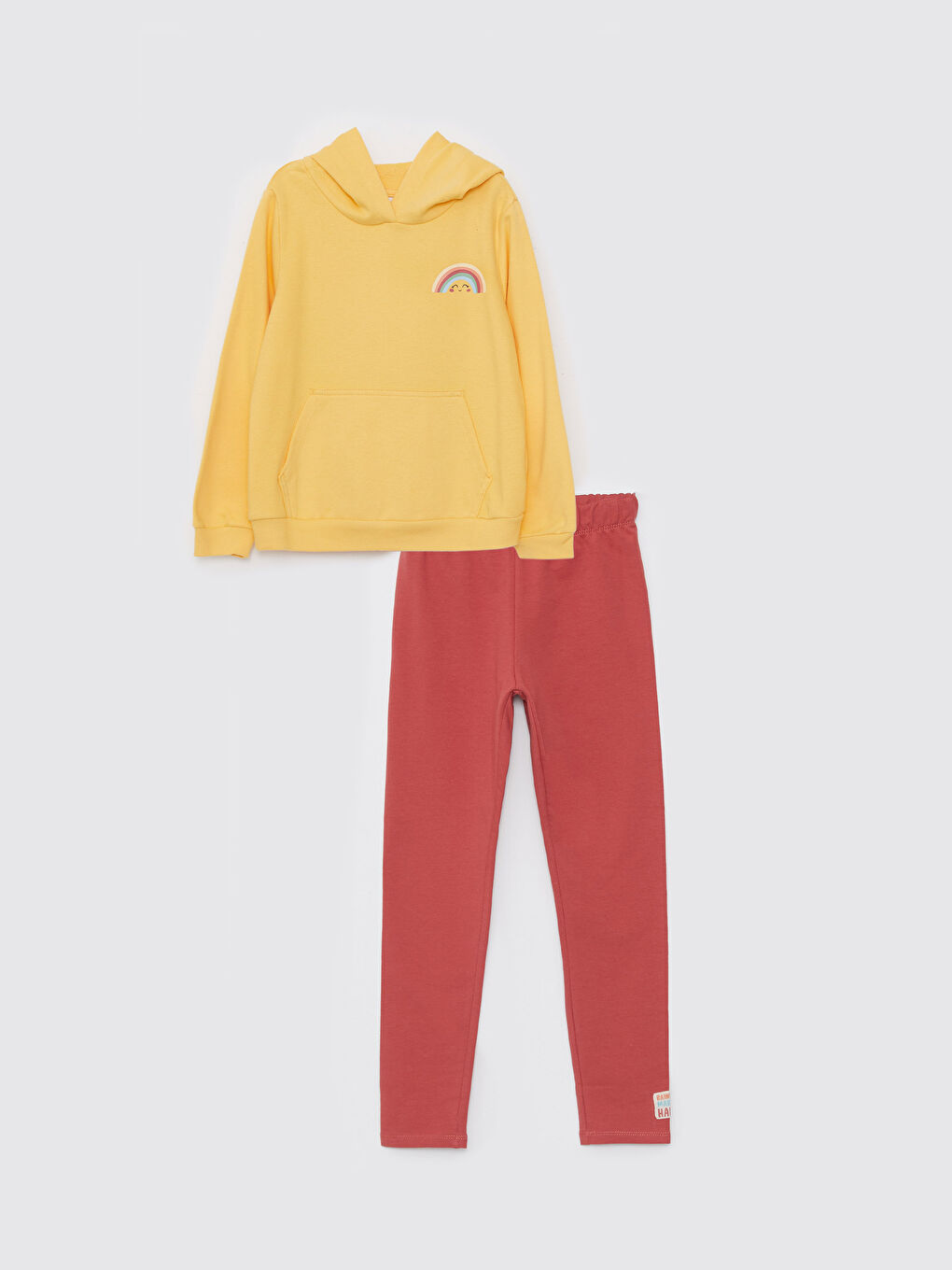 Hooded Printed Long Sleeve Girl Sweatshirt and Tights