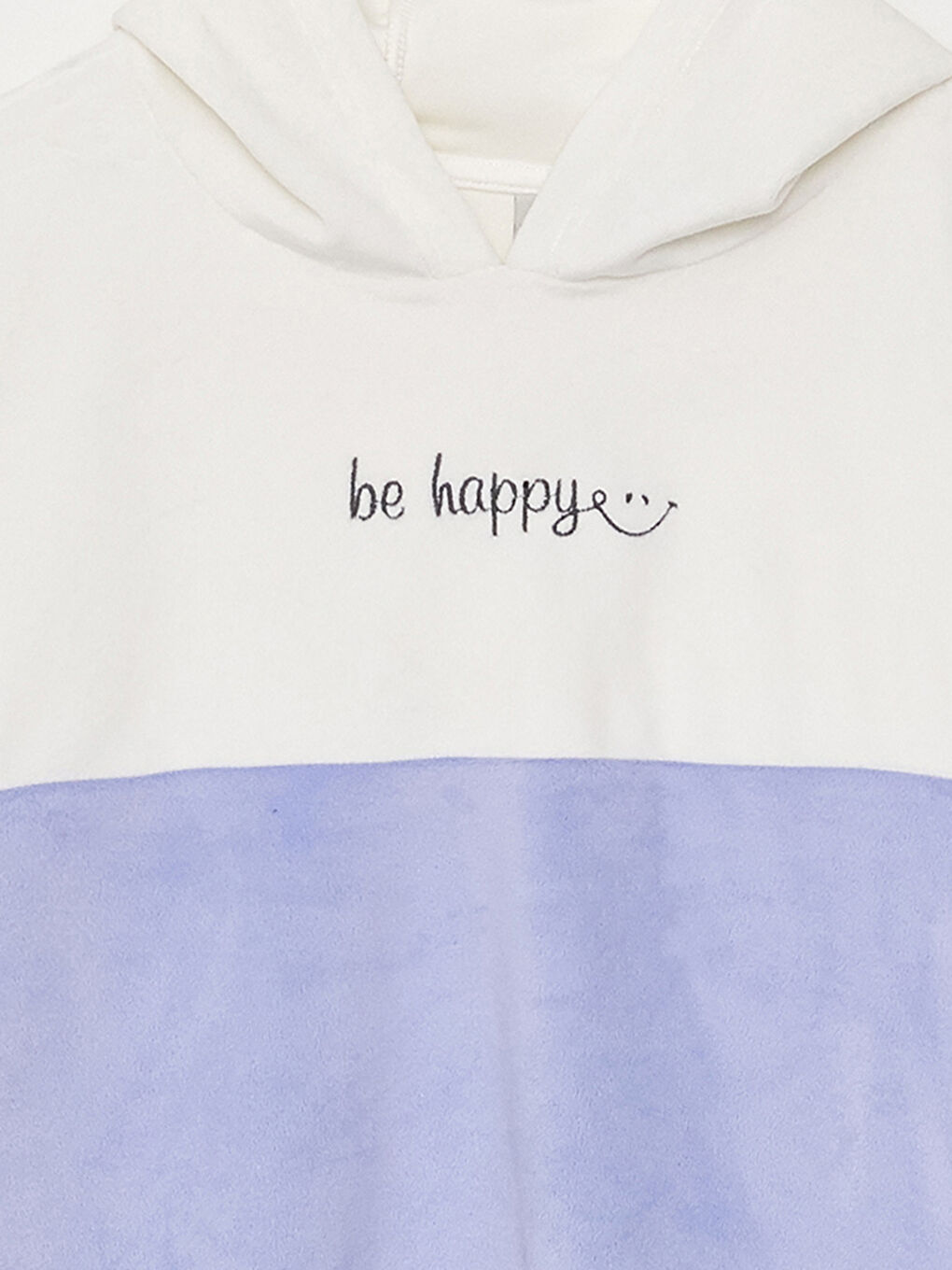 Hooded Color Block Long Sleeve Velvet Girls' Sweatshirt and Sweatpants-4