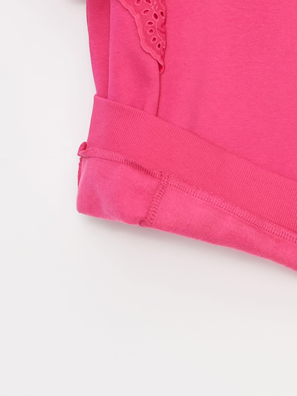 Pembe Bisiklet Yaka Fisto Detaylı Uzun Kollu Kız Çocuk Sweatshirt ve Eşofman Altı-2