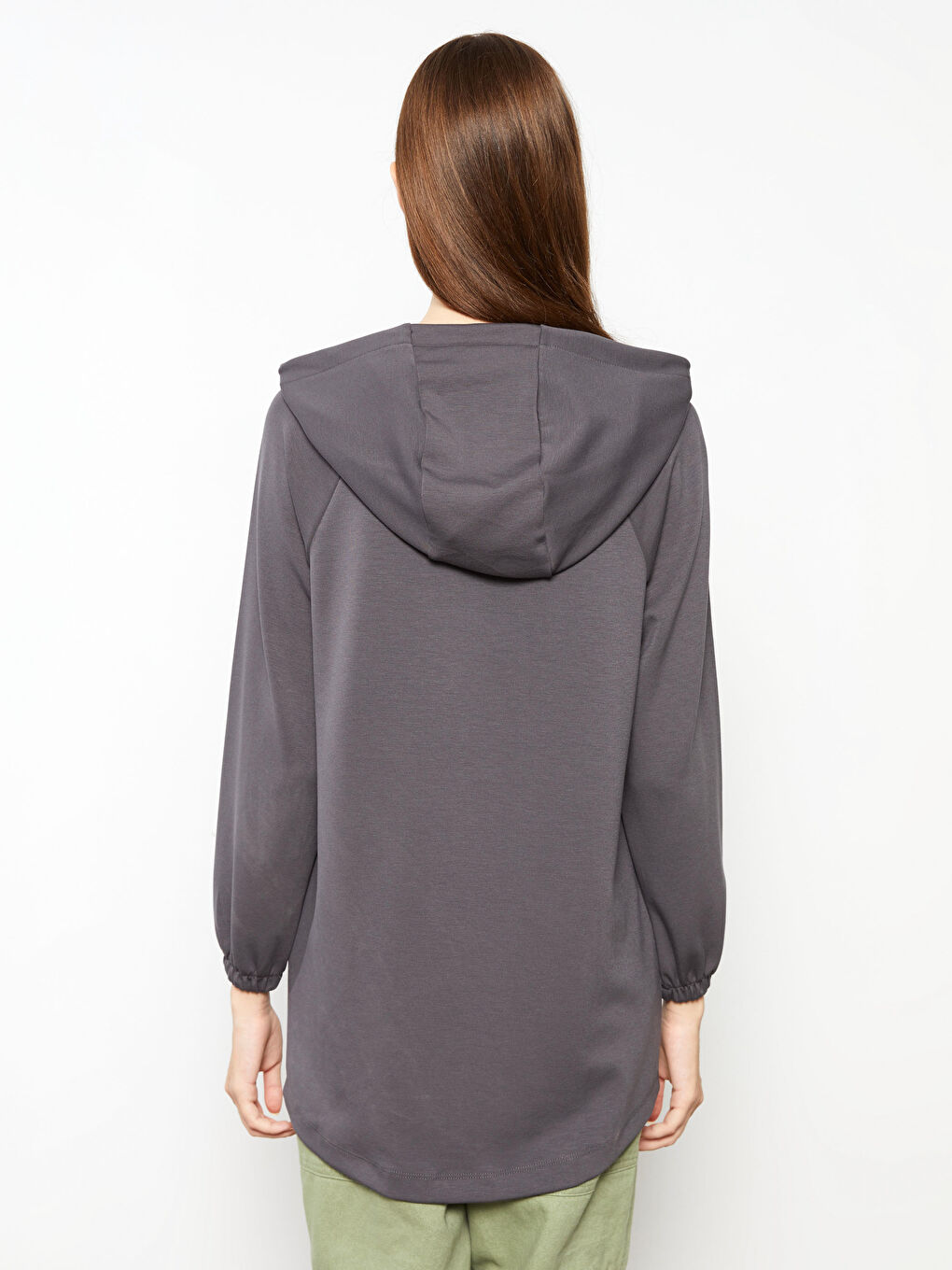 LCW Modest Hooded Printed Long Sleeve Oversize Women's Tunic -W2DJ58Z8-SMY