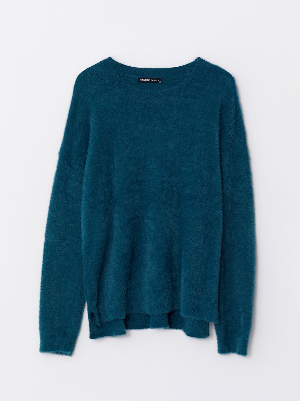 Crew Neck Plain Long Sleeve Women's Knitwear Sweater-5