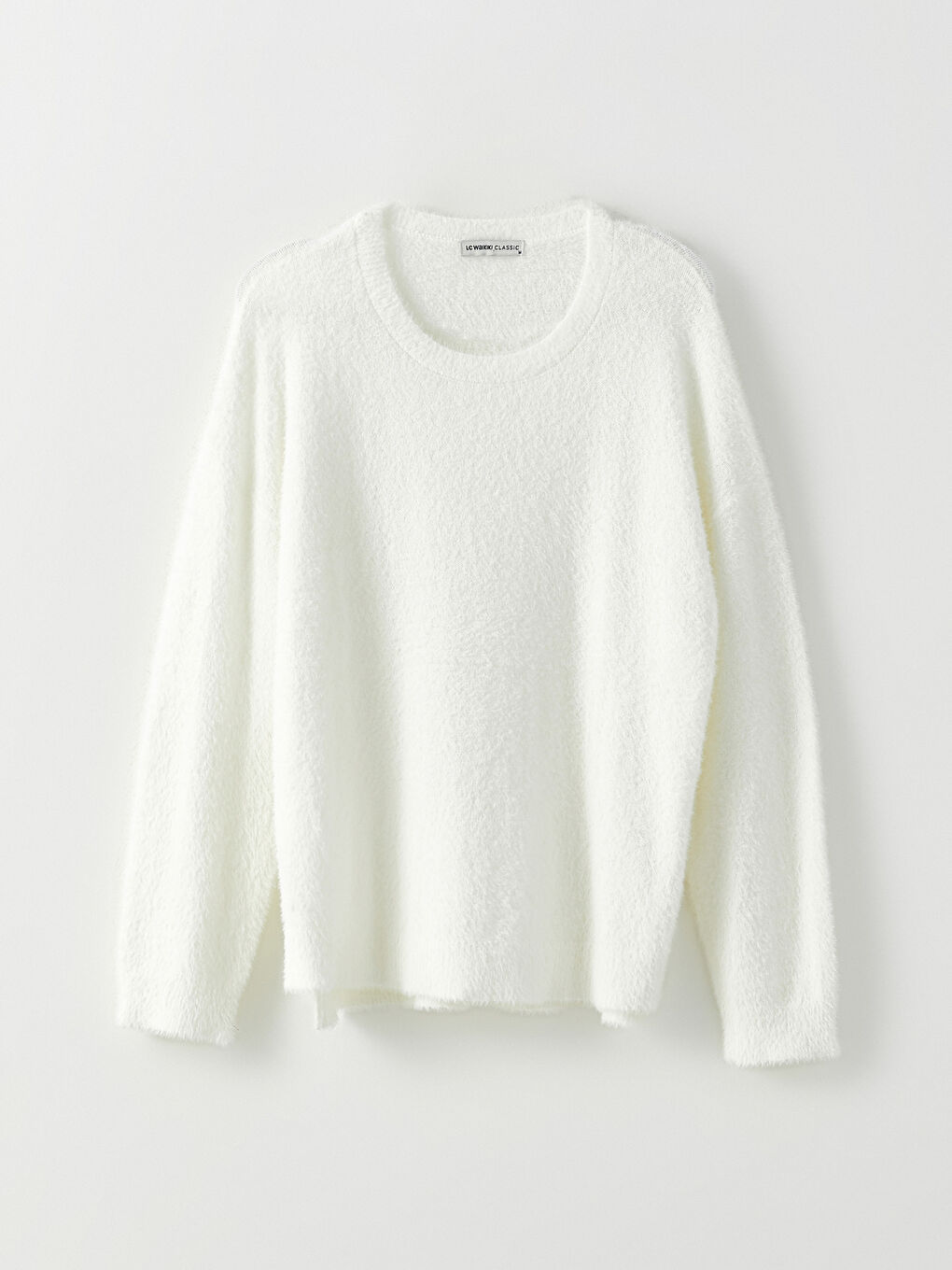 Crew Neck Plain Long Sleeve Women's Knitwear Sweater-4