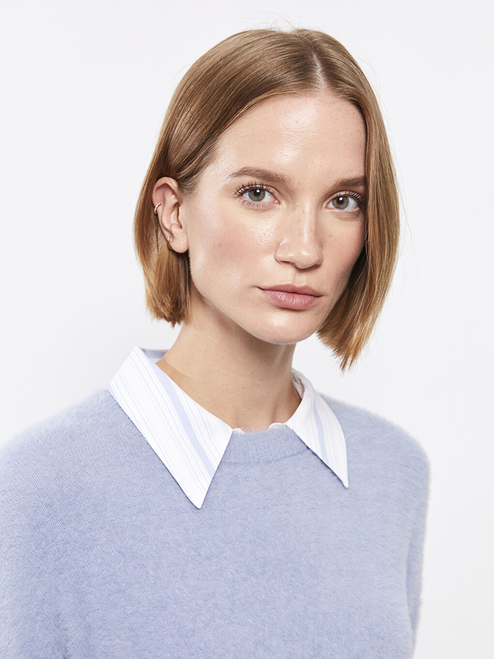 LCWAIKIKI Basic Crew Neck Plain Long Sleeve Women's Knitwear Sweater -W2DK04Z8-GMH