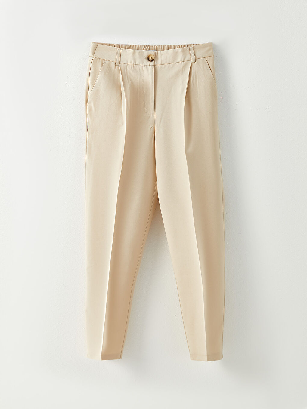 High Waisted Relaxed Fit Regular Women's Trousers-5
