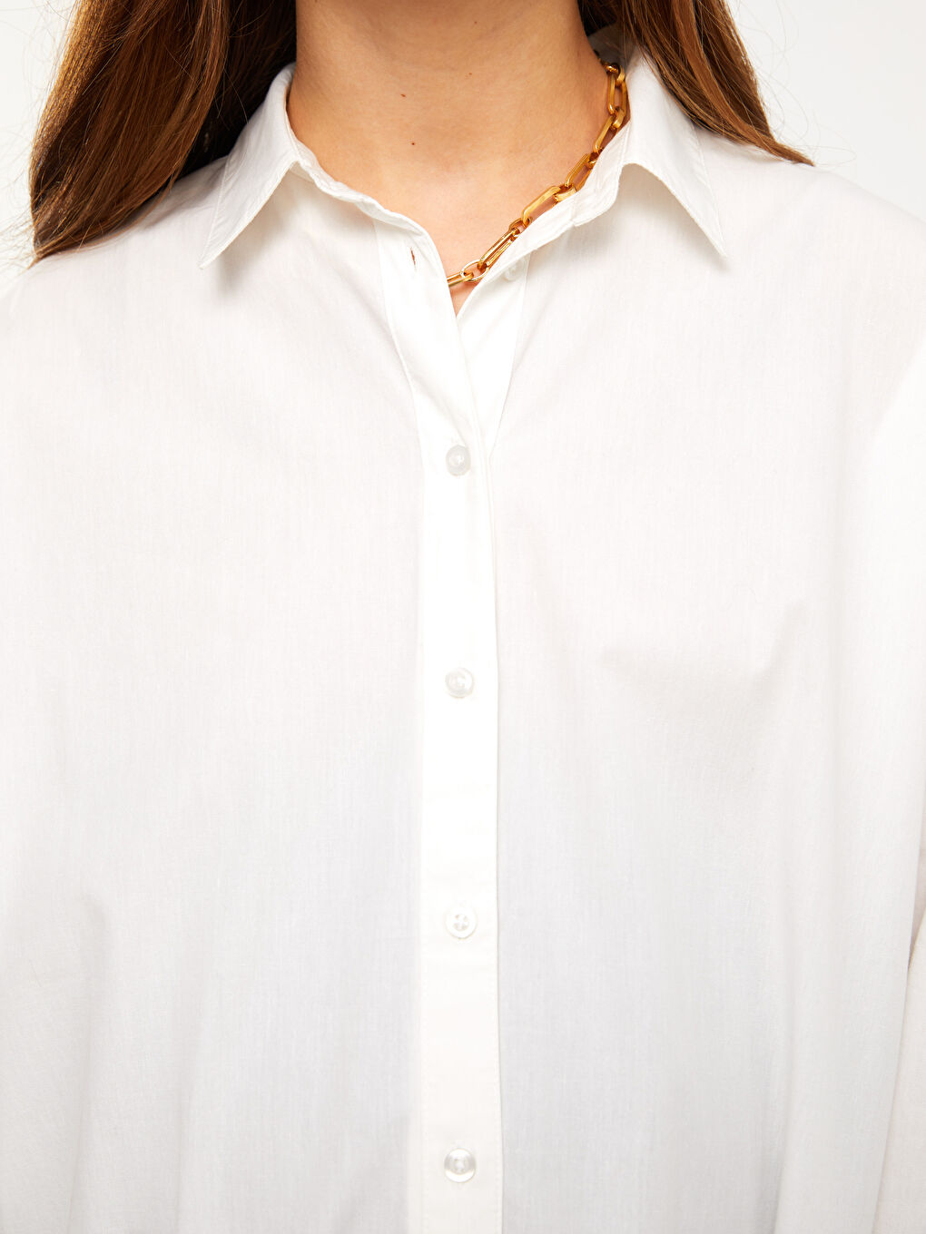 LCWAIKIKI Maternity Buttoned Regular Long Sleeve Poplin Maternity Shirt -W2DK60Z8-E5X
