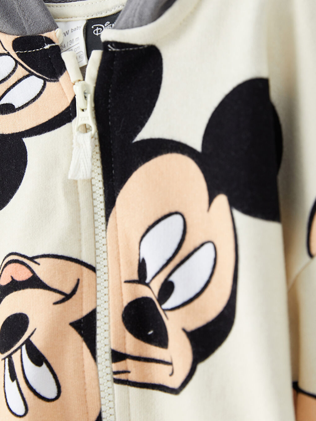 LCW baby Hooded Long Sleeve Mickey Mouse Printed Baby Boys' Zip-Up Sweatshirt -W2DK79Z1-LRA