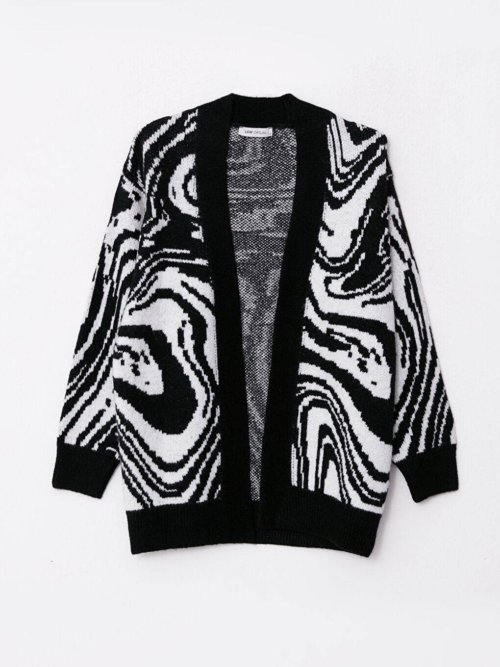 Shawl Collar Patterned Long Sleeve Women's Knitwear Cardigan-5
