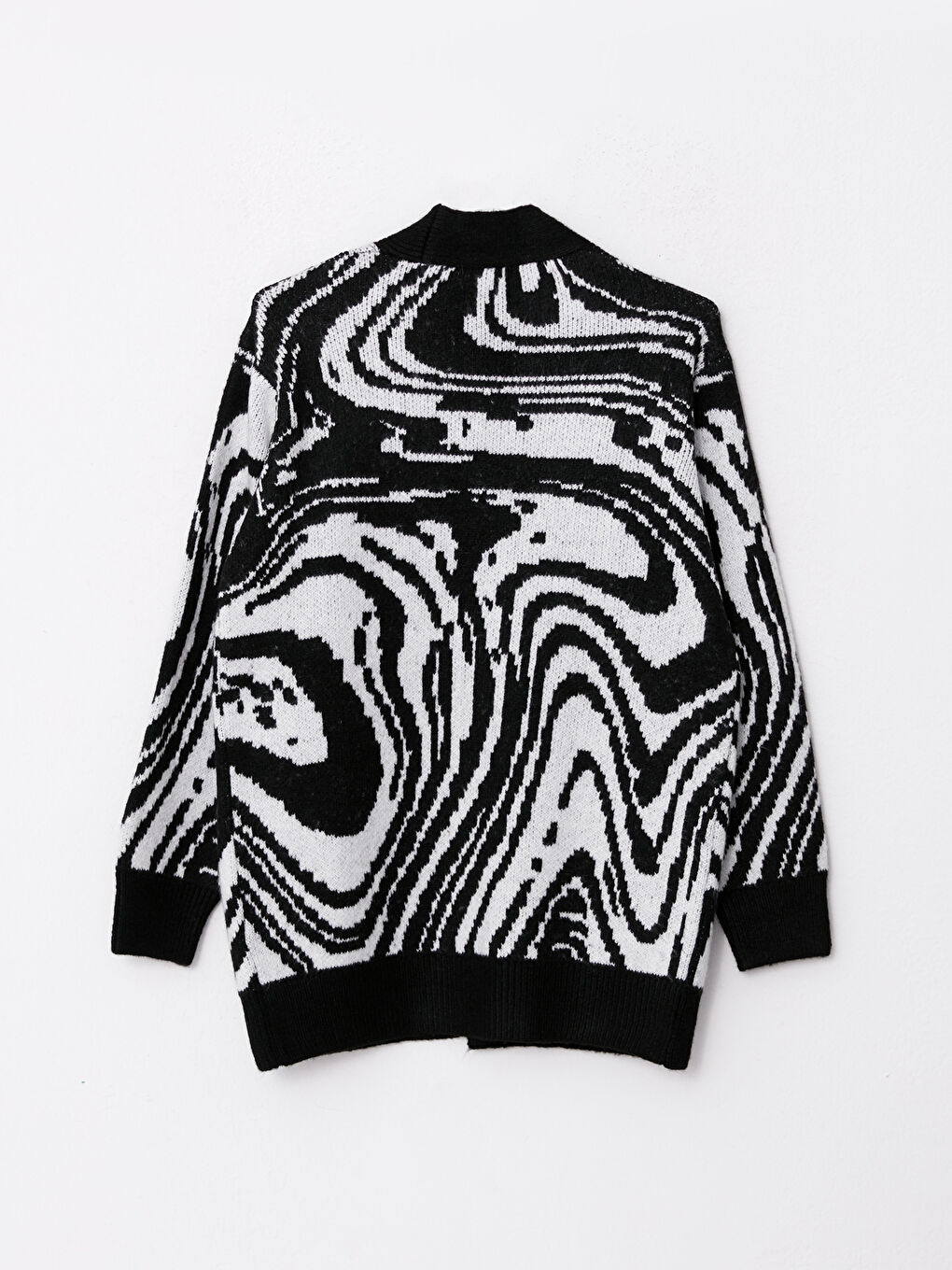 Shawl Collar Patterned Long Sleeve Women's Knitwear Cardigan-6