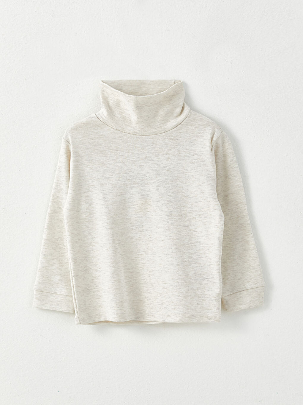 Ekru Balıkçı Yaka Uzun Kollu Basic Erkek Tişört