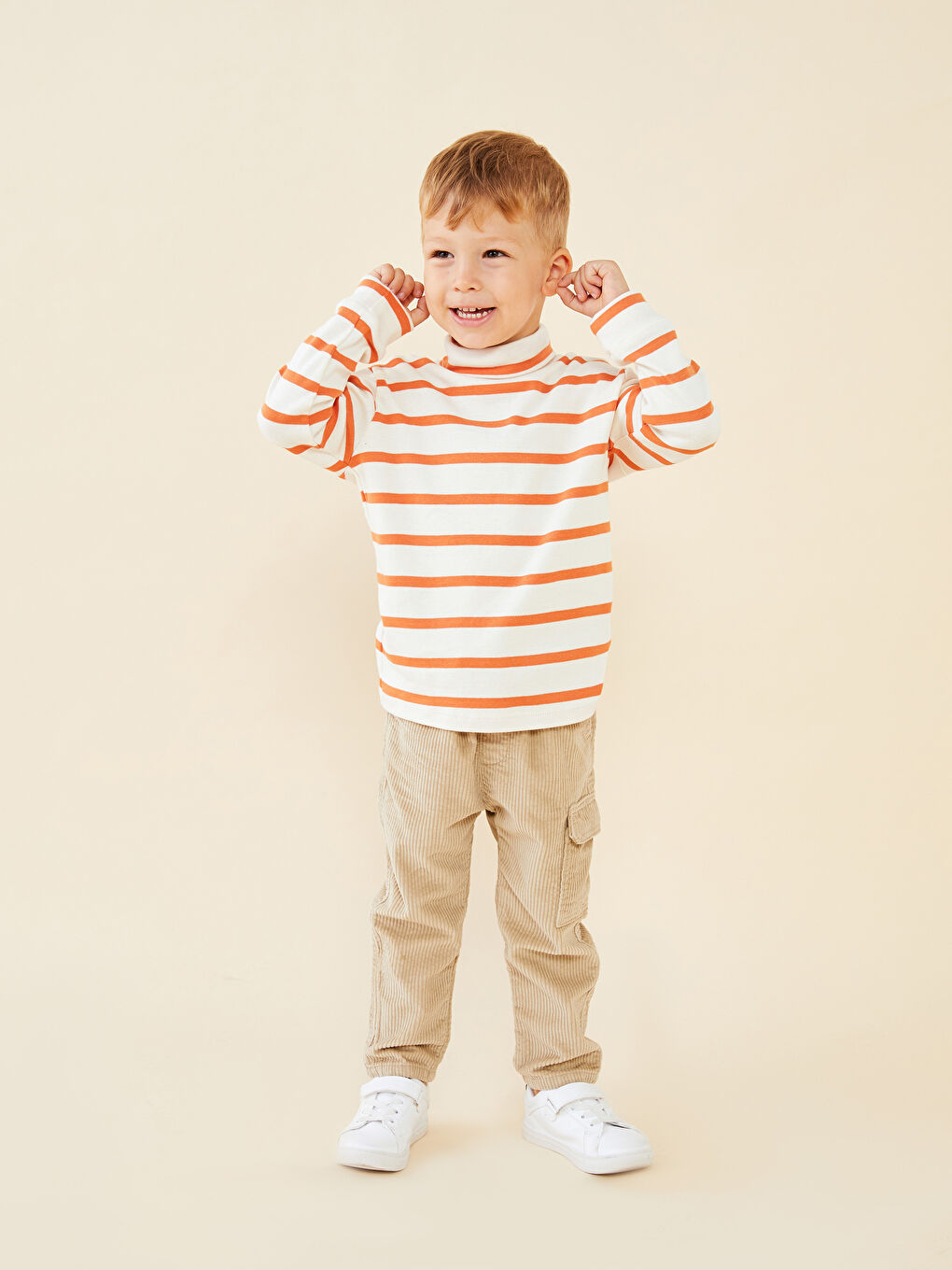 T-shirt Bébé Garçon à Rayures Manches Longues Col Roulé-1