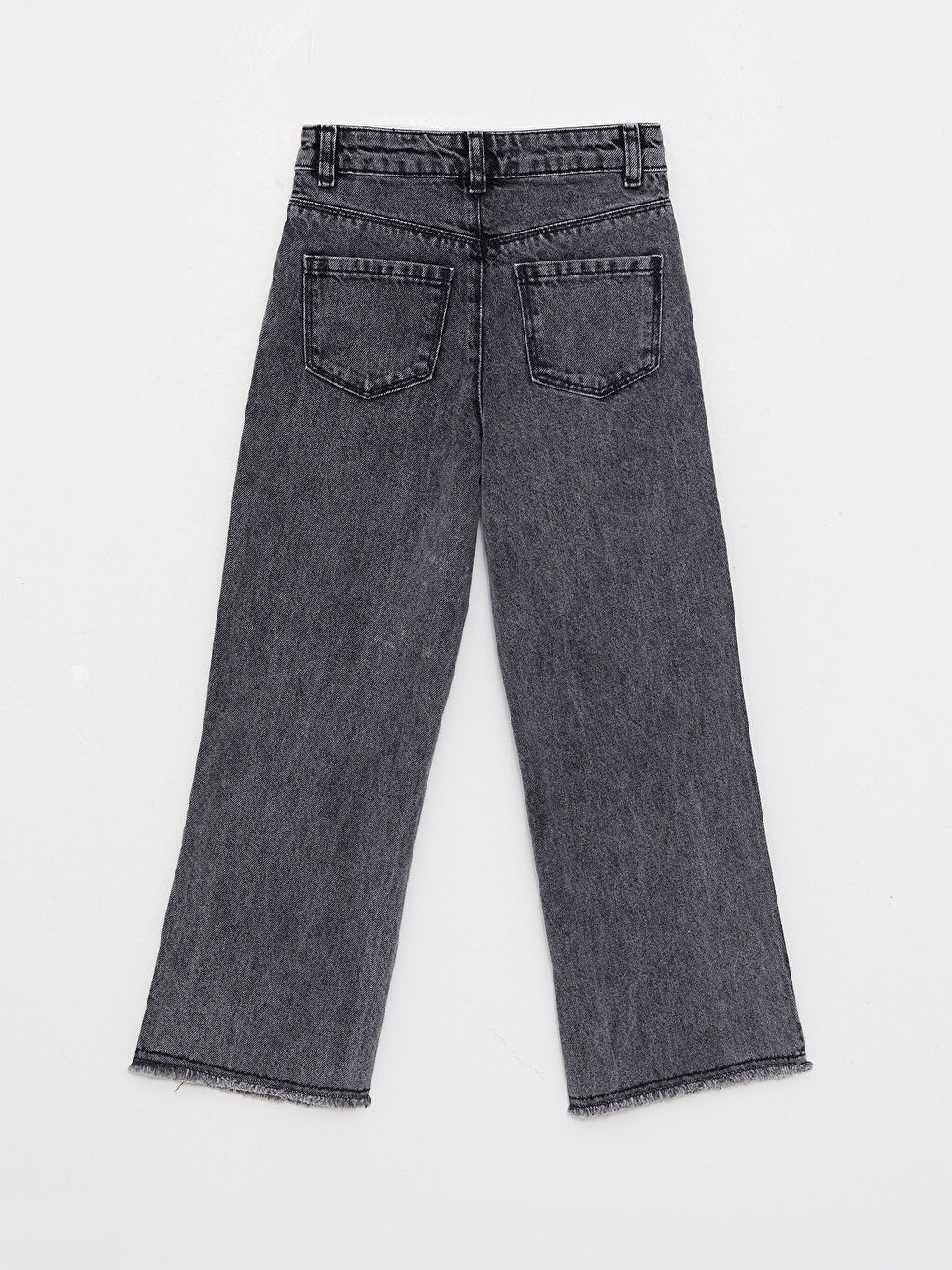 Siyah Wideleg Kız Çocuk Jean Pantolon-1