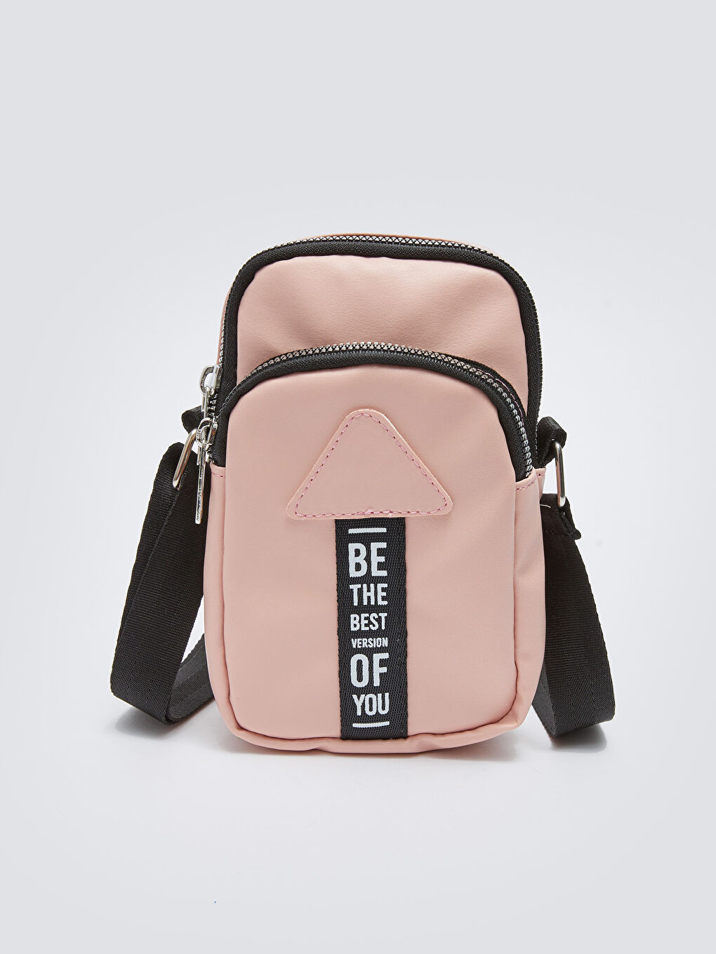 Pembe Yazı Baskılı Kız Çocuk Telefon Çantası-1