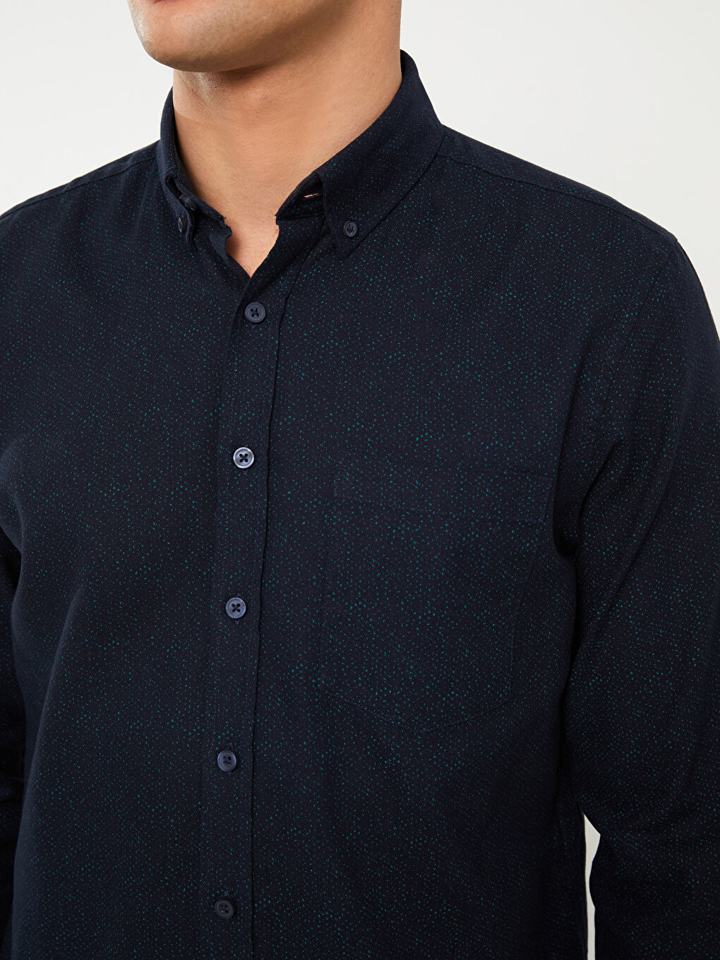 Regular Fit Long Sleeve Patterned Men's Shirt-3