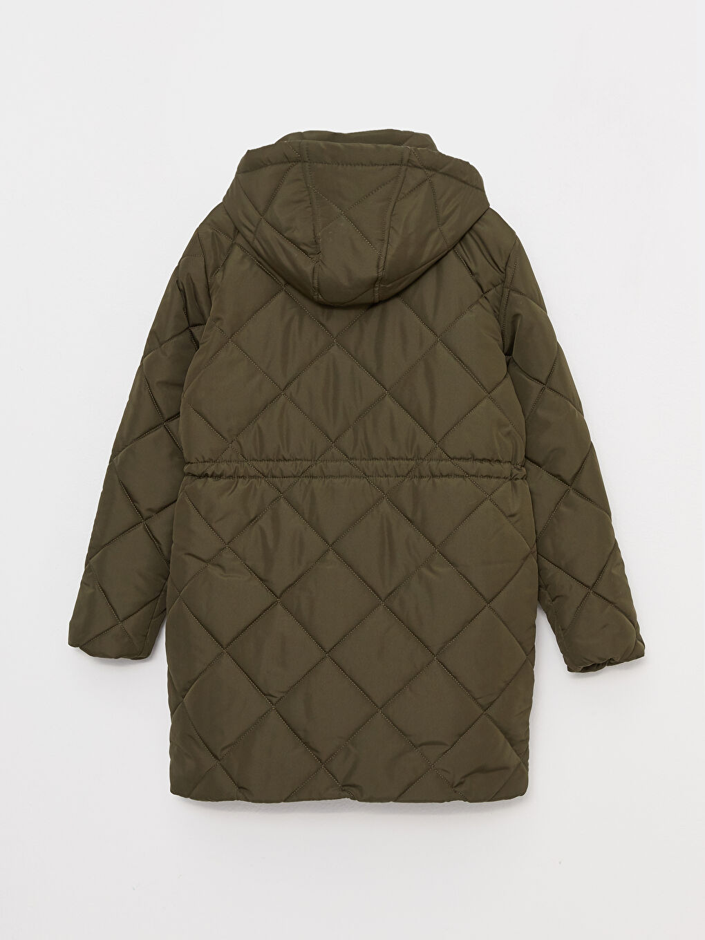 Haki Kapüşonlu Kapitone Kadın Şişme Mont-7