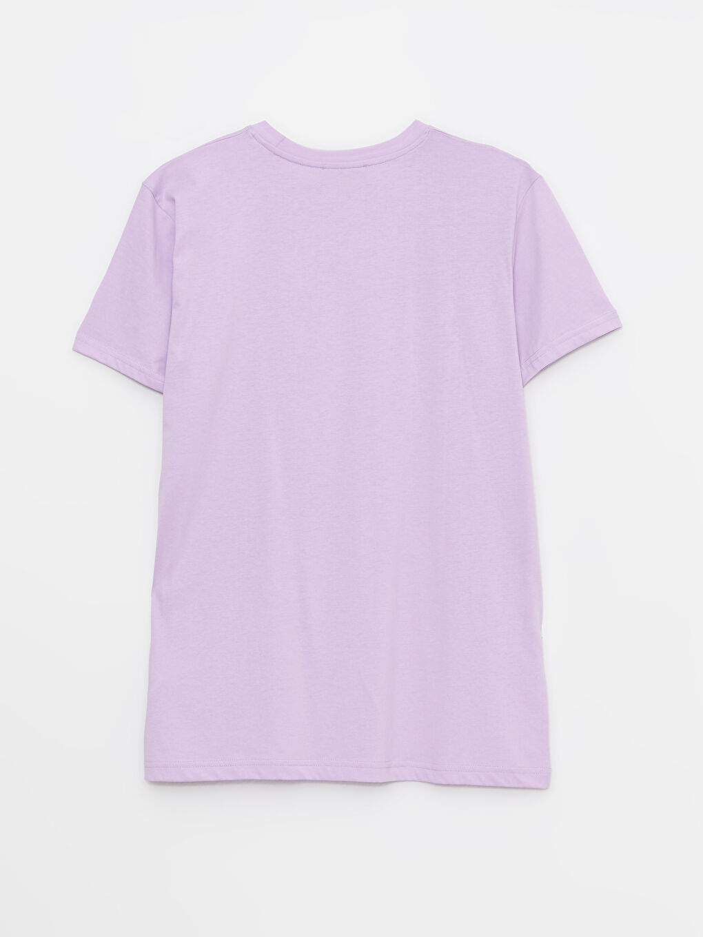 Lila Bisiklet Yaka Baskılı Kısa Kollu Kadın Tunik-6