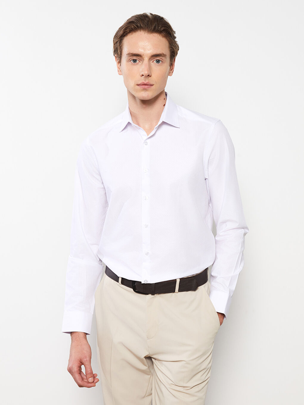 LCWAIKIKI Formal Slim Fit Long Sleeve Dobby Men's Shirt -W2DL72Z8-Q6K