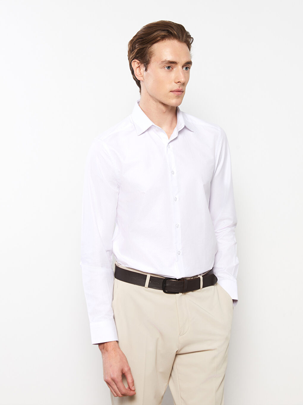 LCWAIKIKI Formal Slim Fit Long Sleeve Dobby Men's Shirt -W2DL72Z8-Q6K