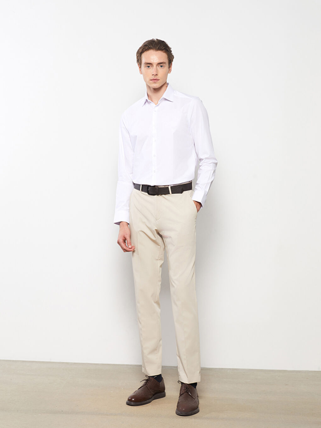 LCWAIKIKI Formal Slim Fit Long Sleeve Dobby Men's Shirt -W2DL72Z8-Q6K