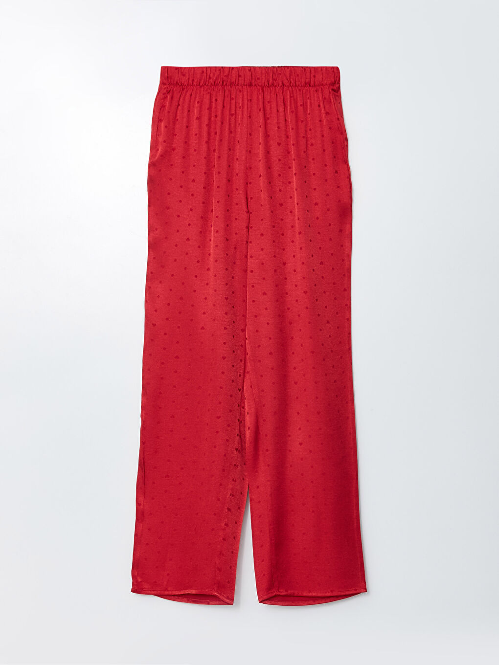 Kırmızı Yılbaşı Temalı Uzun Kollu Saten Kadın Pijama Takımı-7