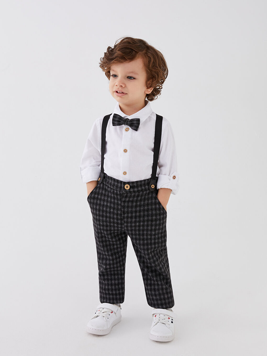 Set Bebeluși Băieți Cămașă Guler Mânecă Lungă Pachet de 4-1