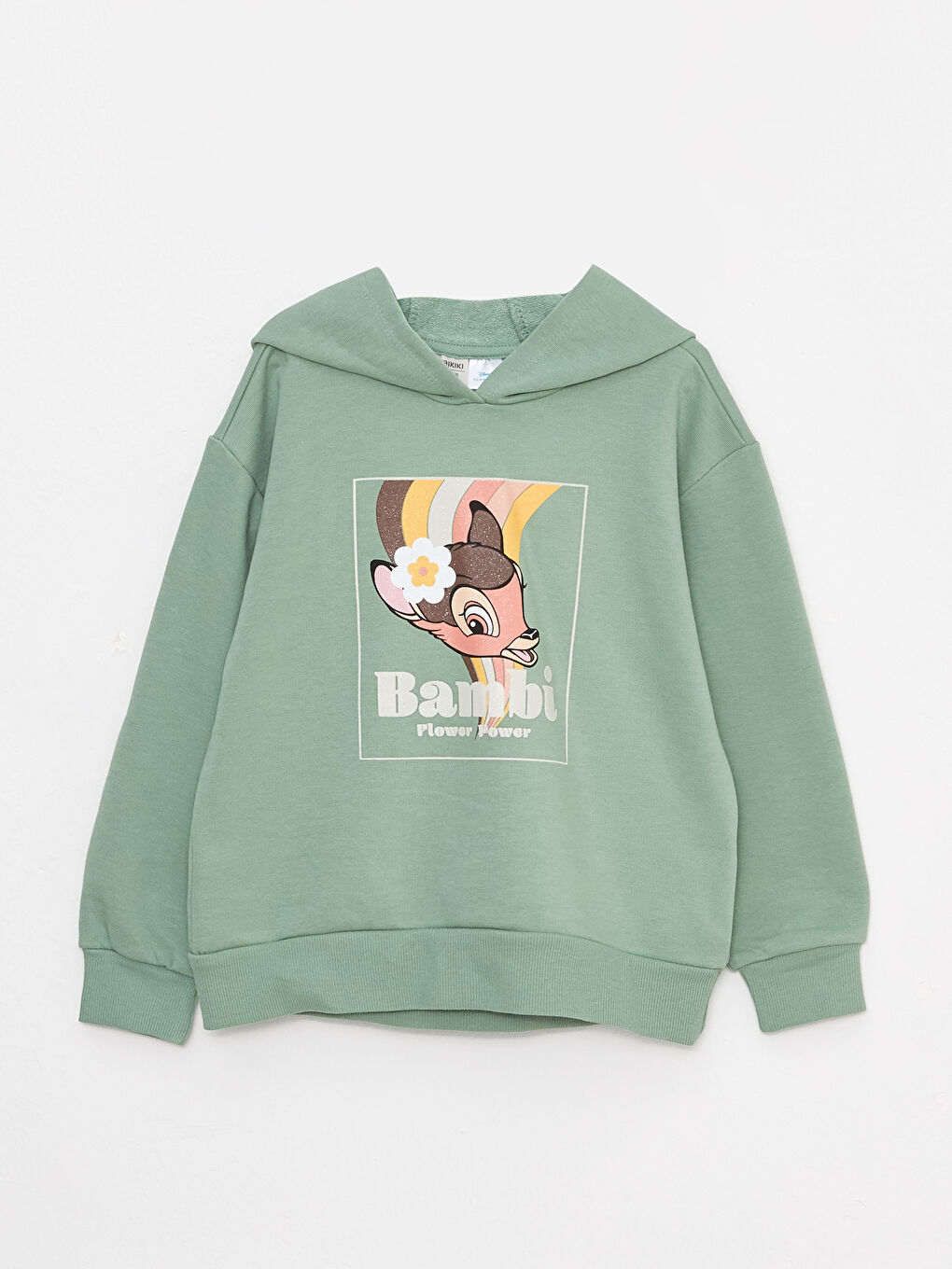 سويت شيرت بكابوش مطبوع بامبي كم طويل للبنات تركيبة أم وابنة