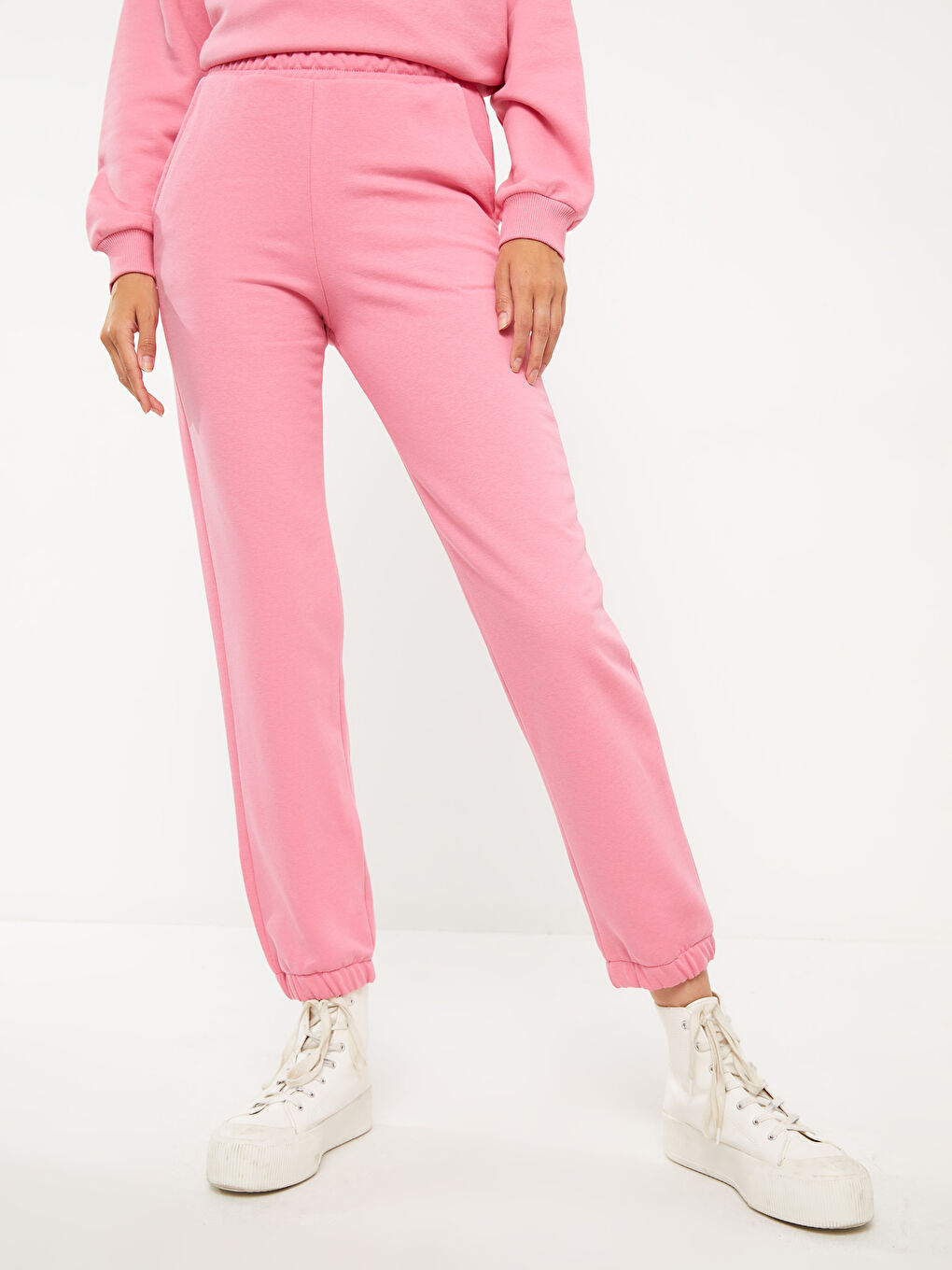 بنطلون رياضي تخين بخصر مرن للسيدات-2