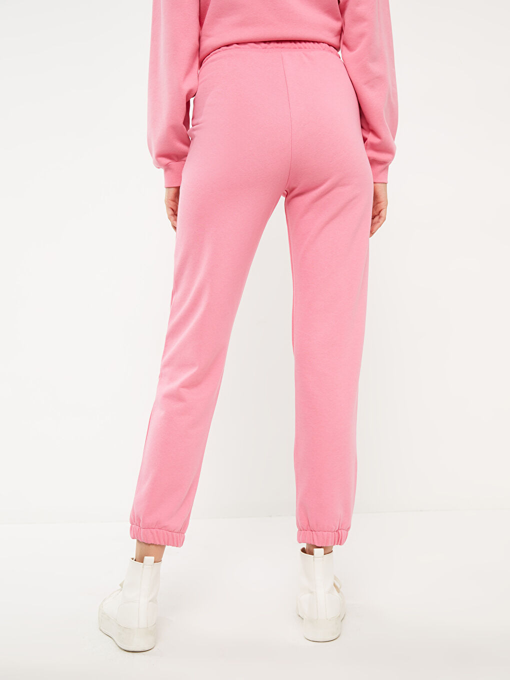 بنطلون رياضي تخين بخصر مرن للسيدات-3