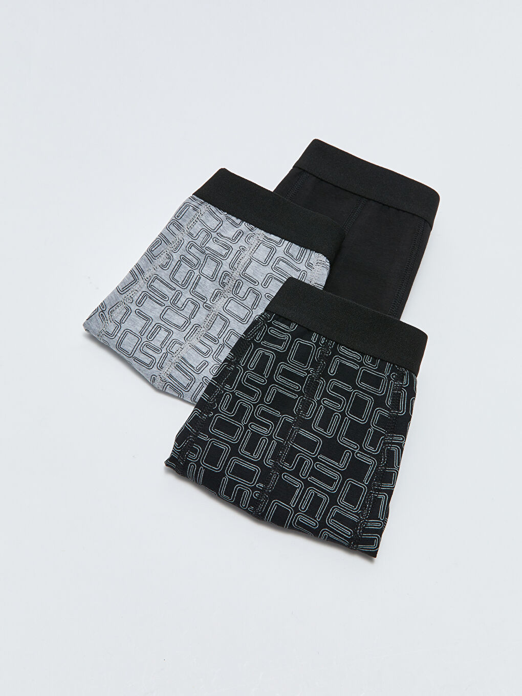 Siyah Standart Kalıp Pamuklu Esnek Erkek Boxer 3'lü-4