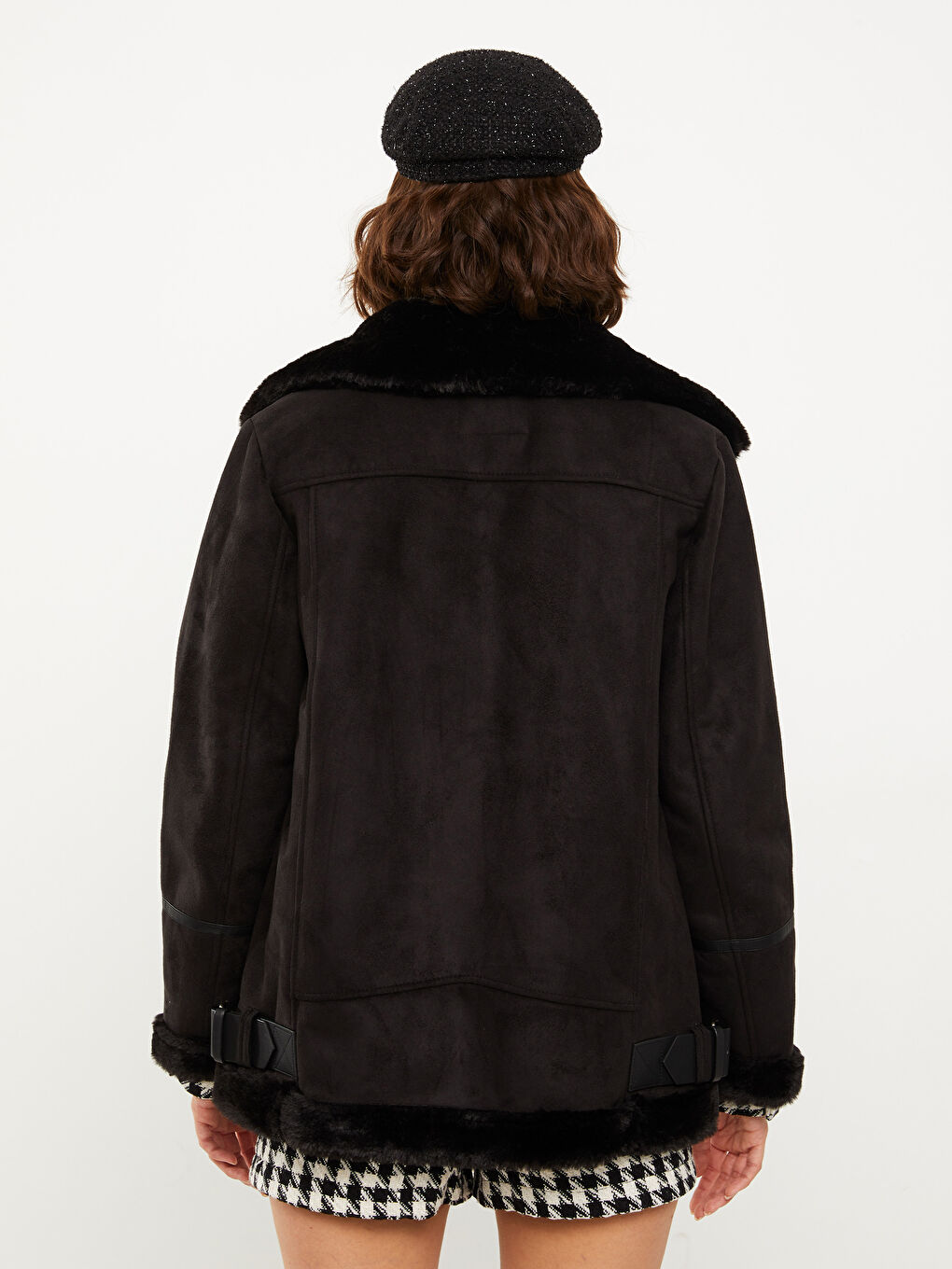 Palton Damă Cu Guler Cămașă, Mânecă Lungă și Croială Dreaptă-6