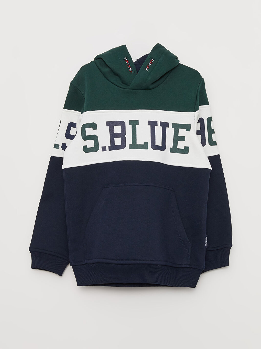 SOUTHBLUE Koyu Yeşil Kapüşonlu Baskılı Uzun Kollu Erkek Çocuk Sweatshirt