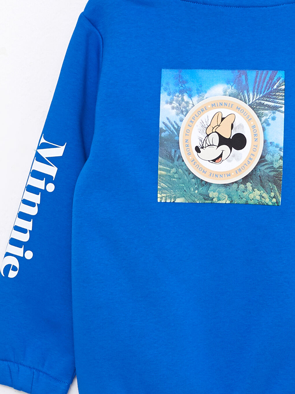 Mavi Kapüşonlu Minnie Mouse Baskılı Uzun Kollu Kız Çocuk Sweatshirt-2