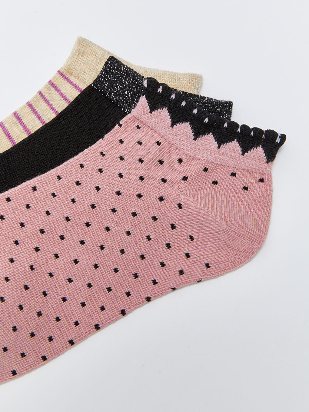 LCW DREAM Gemusterte Sneaker-Socken für Damen 3er-Pack -W2DM97Z8-J3S