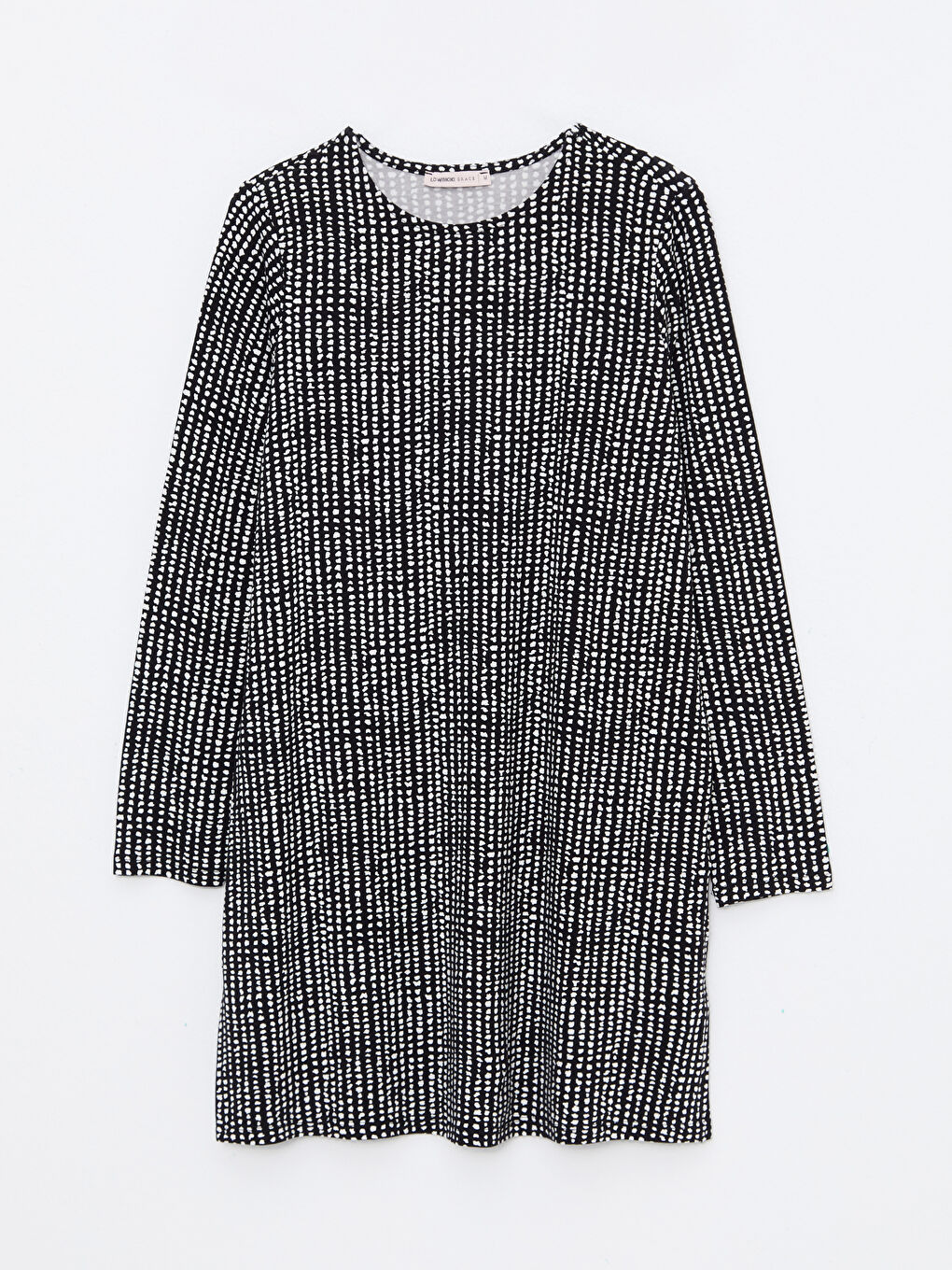 Crew Neck Patterned Long Sleeve Women's Tunic-8