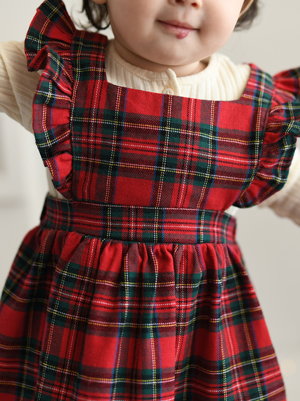 Kırmızı Bisiklet Yaka Uzun Kollu Kız Bebek 4'lü Takım-5