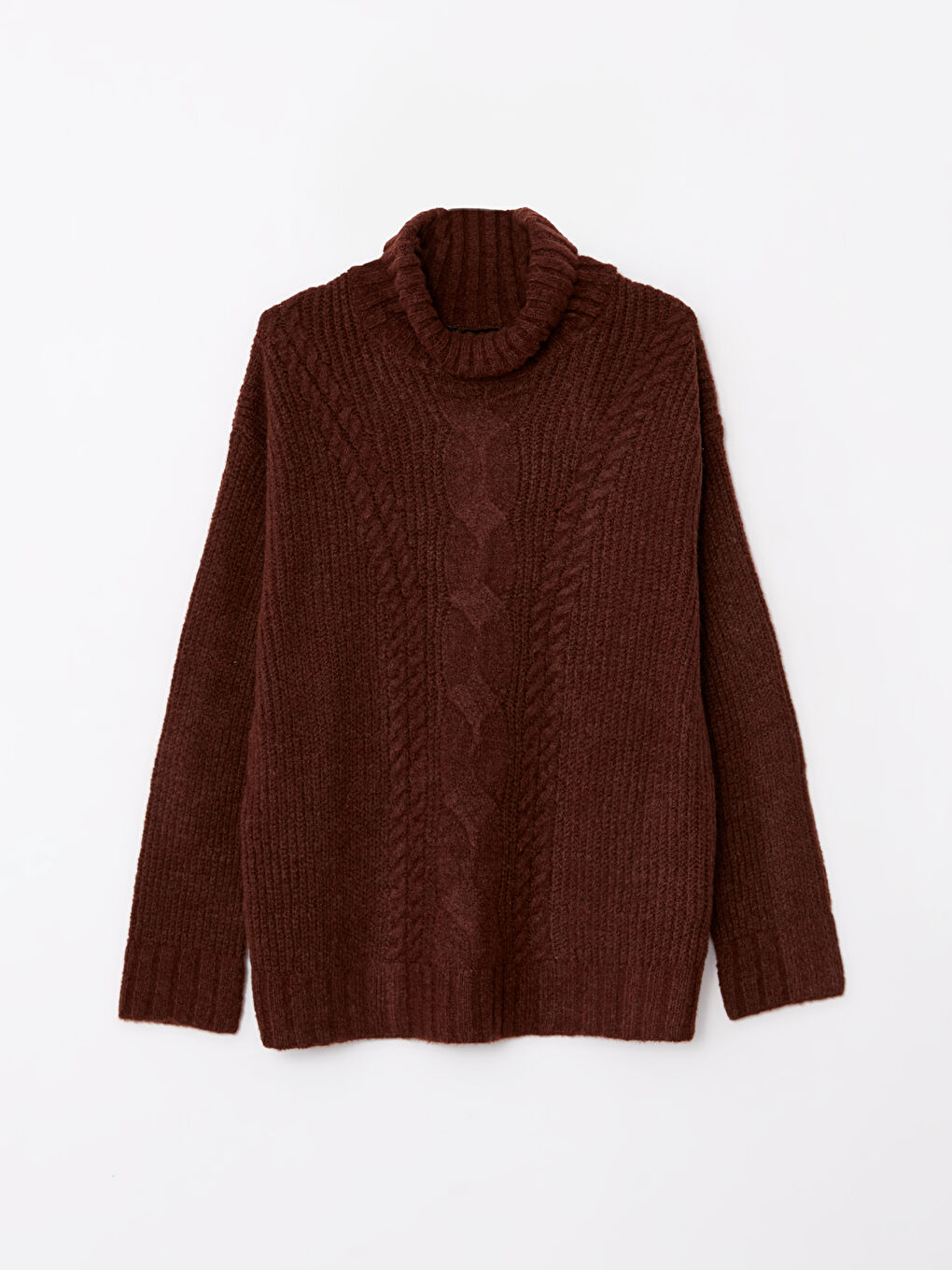 Поло с висока яка, с шарки, дълъг ръкав, трикотажен пуловер за жени-5