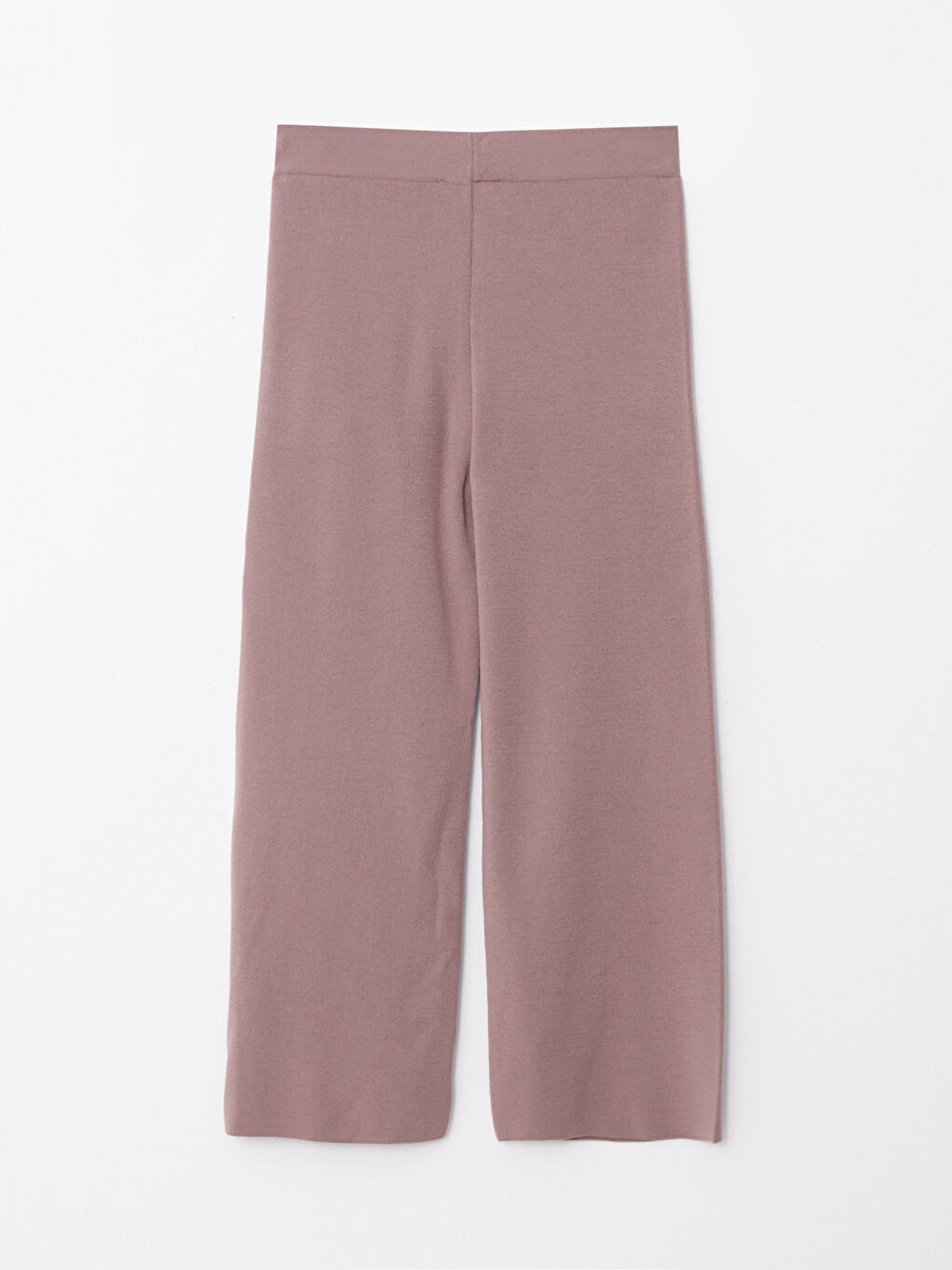 Gri Kadın Beli Lastikli Düz Triko Pantolon-7