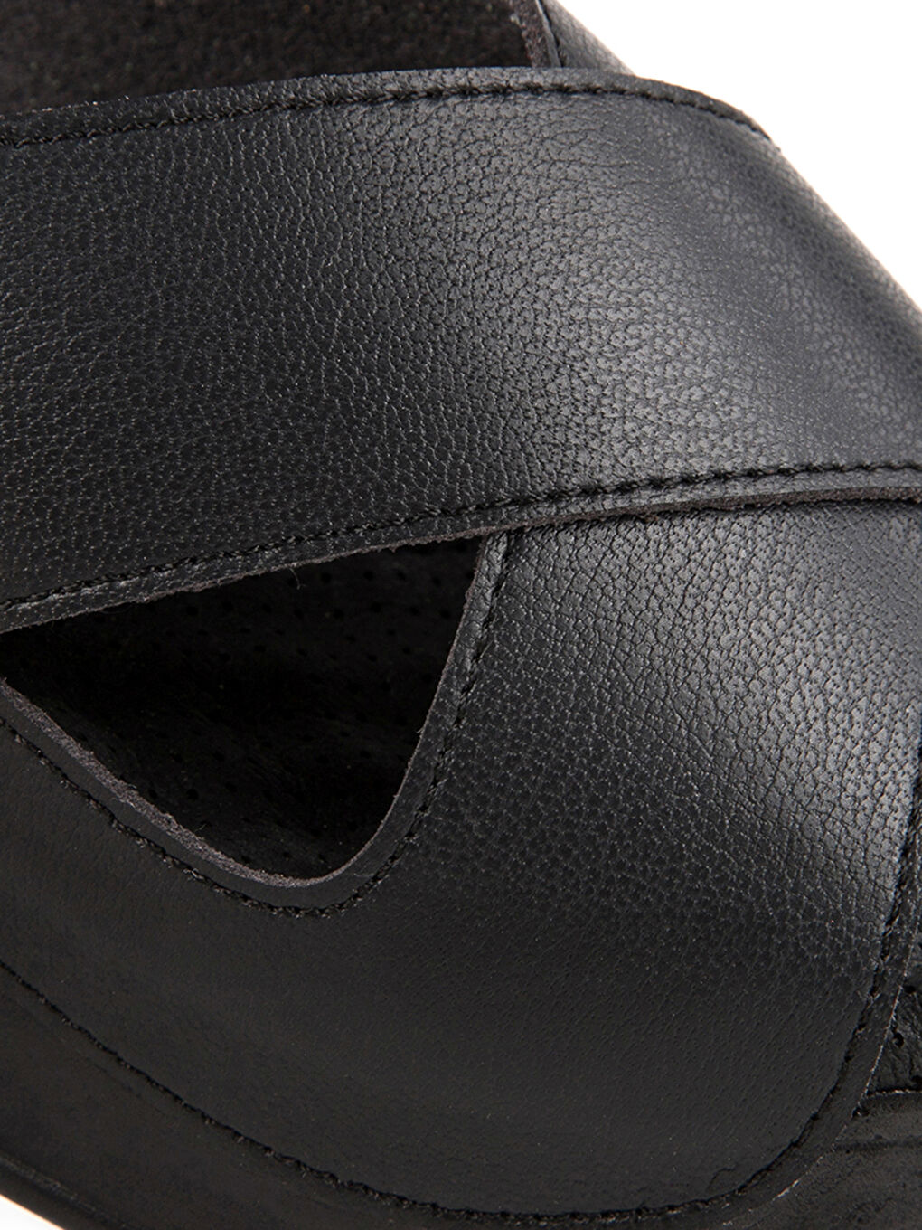 Siyah Çapraz Bantlı Kalın Taban Kadın Terlik-3