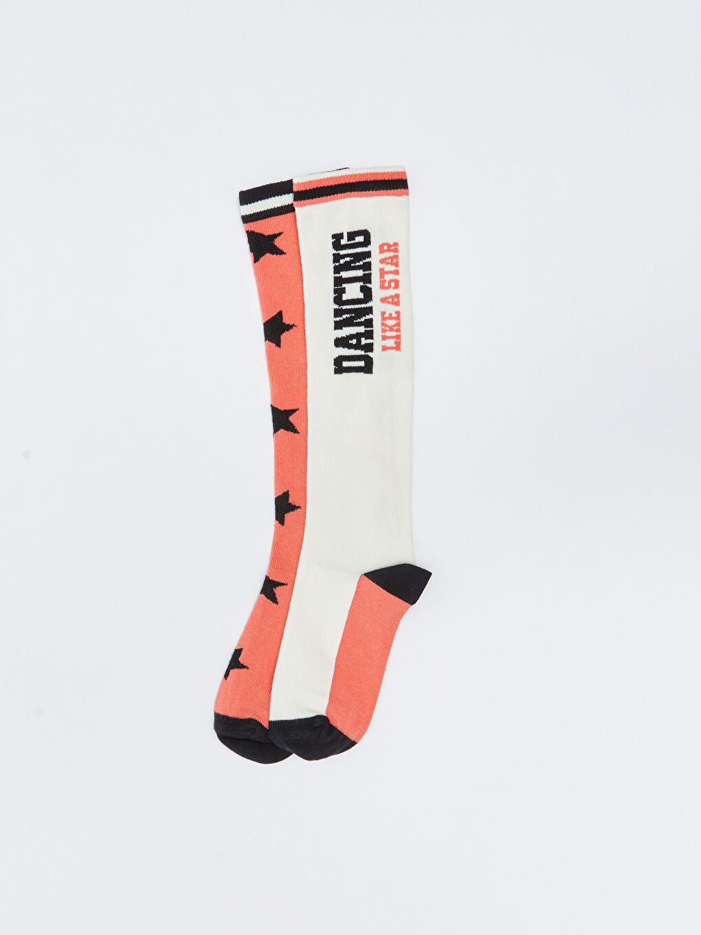 Mercan Desenli Kız Çocuk Diz Altı Çorap 2'li