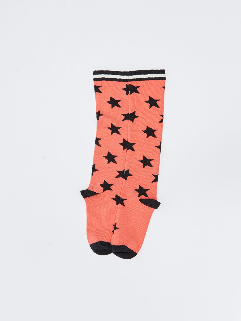 Mercan Desenli Kız Çocuk Diz Altı Çorap 2'li-1