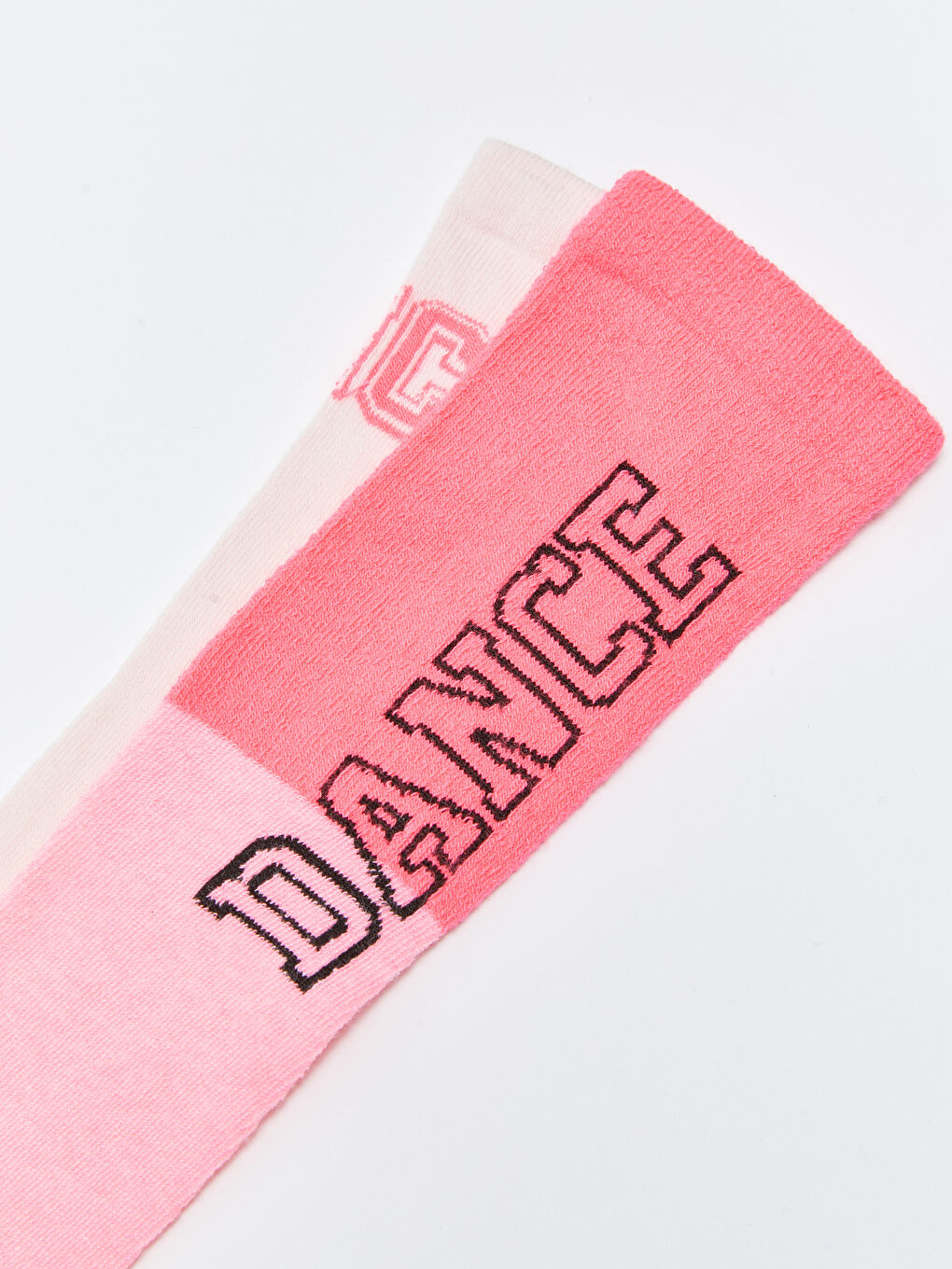 Pembe Desenli Kız Çocuk Diz Altı Çorap 2'li-2