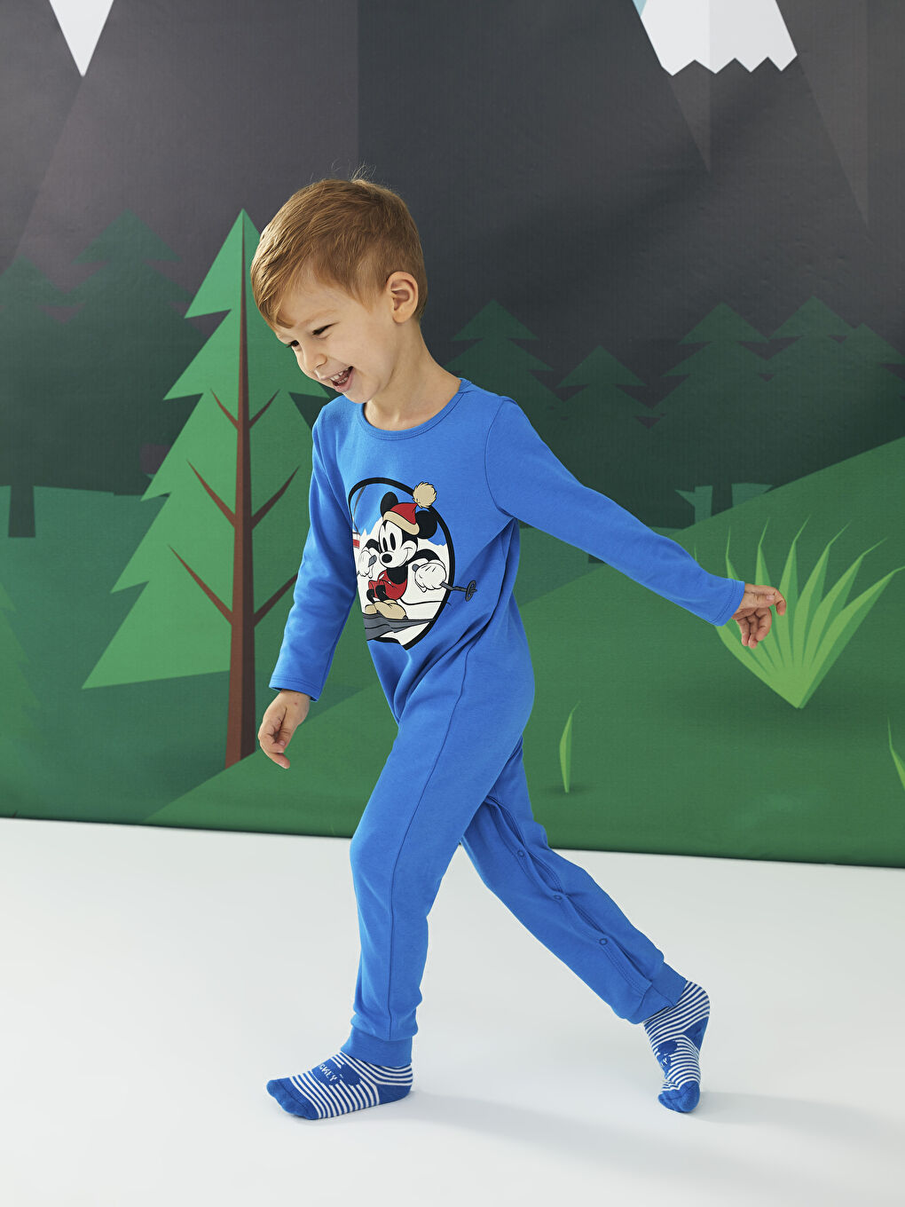 LCW baby Lot de 2 Combinaisons Bébé Garçon Mickey Mouse Imprimé à Manches Longues Col Rond -W2DO25Z1-H8J