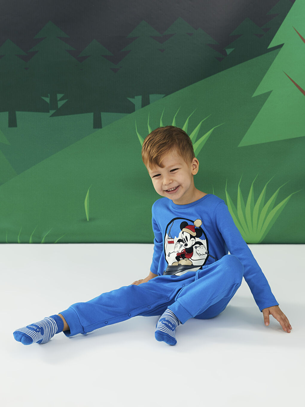 LCW baby Lot de 2 Combinaisons Bébé Garçon Mickey Mouse Imprimé à Manches Longues Col Rond -W2DO25Z1-H8J