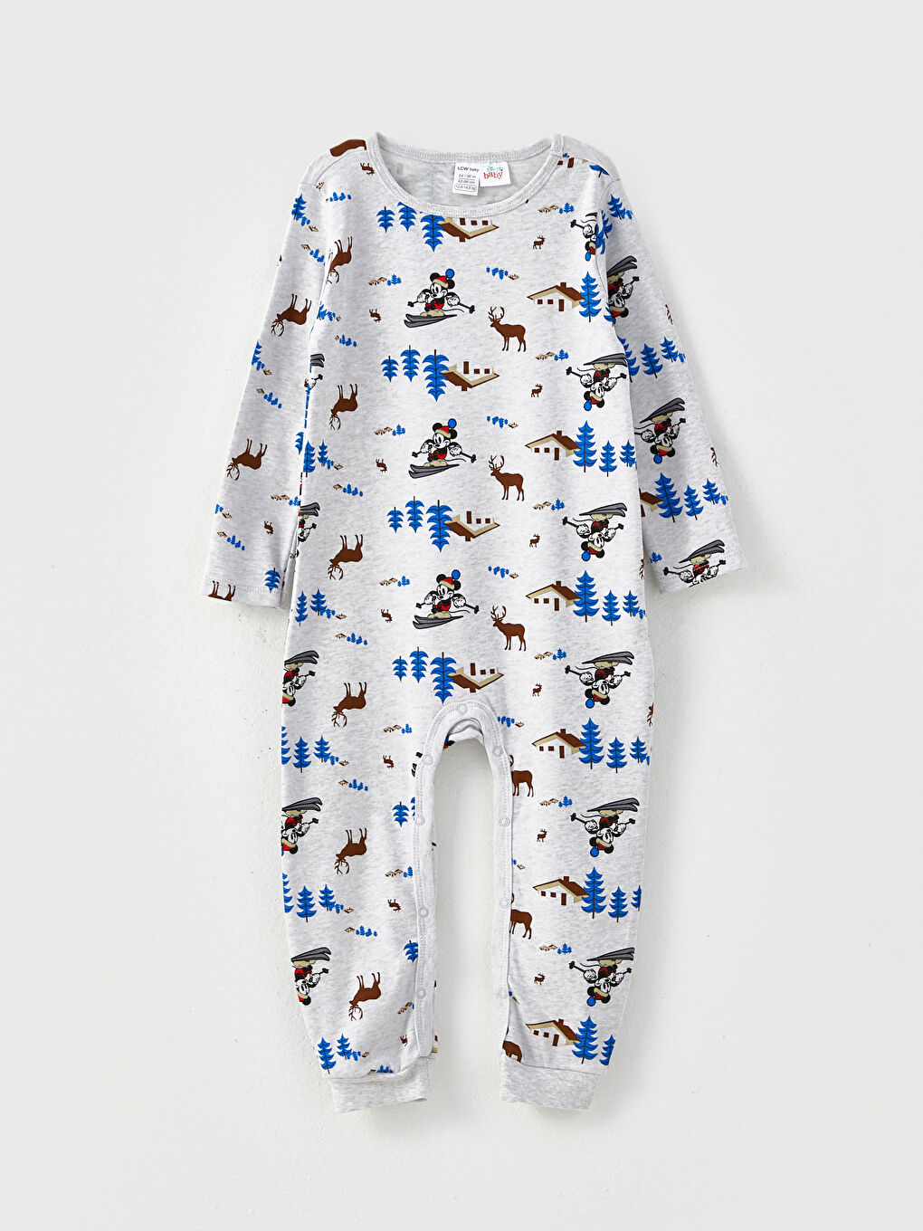 LCW baby Lot de 2 Combinaisons Bébé Garçon Mickey Mouse Imprimé à Manches Longues Col Rond -W2DO25Z1-H8J